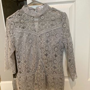 Ladies grey lace top